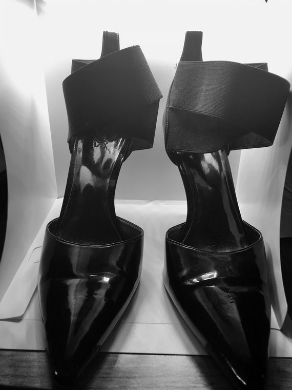 Black Vintage Slim High Heels Pointed Toe Ankle C… - image 3