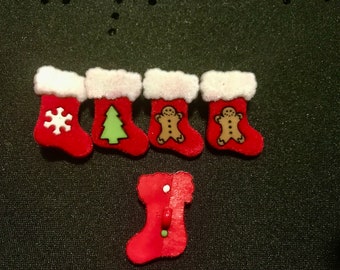 Christmas Boots Plastic  Buttons/DIY Sewing supplies/Dress it Up Novelty Buttons/Party Supplies/Kids craft supplies/Boots cupcake Toppers