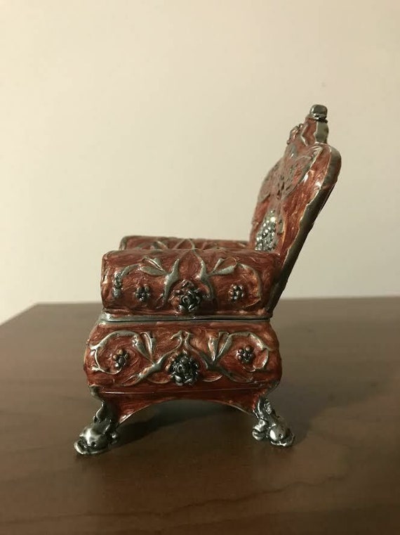 Victorian Style Miniature Chair Jewelry Box tray/Jewe… Gem