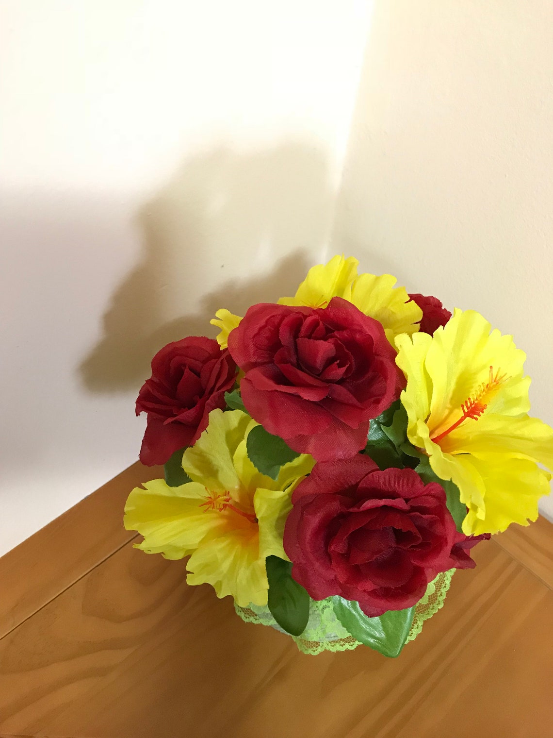 Red Roses Silk Floral Arrangement/floral Etsy