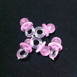 Mini Translucent  Plastic Baby Shower Pacifiers for Baby Shower Games Favors Charms Decorations 7/8" L x 1/2" W/Party Supplies/Embellishment