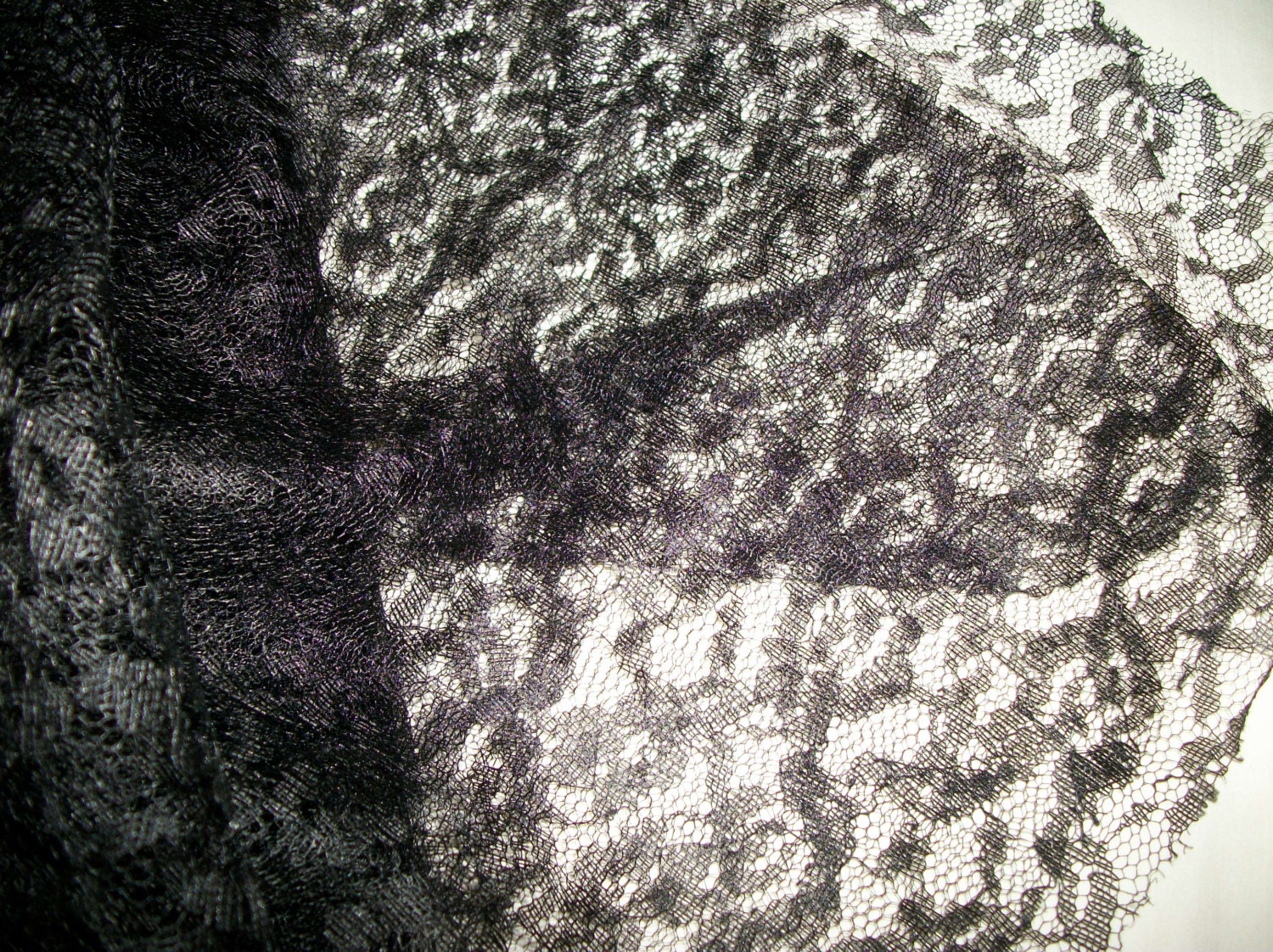 Black Stylized Floral Lace Fabric
