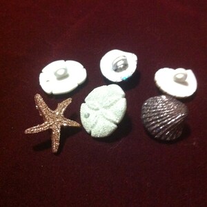 Seashells Plastic Novelty Buttons/DIY Kids Sewing supplies/Starfish/Doll making/card making/Cupcake toppers/cake decoration/dress it up
