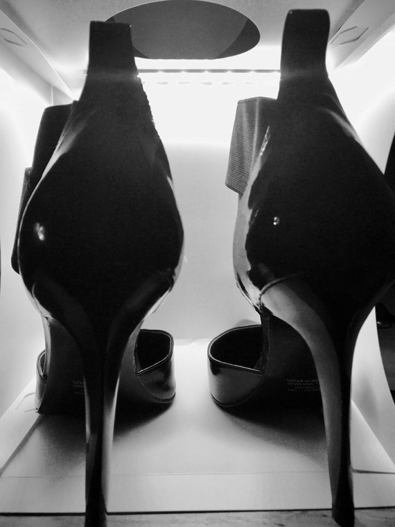 Black Vintage Slim High Heels Pointed Toe Ankle C… - image 8