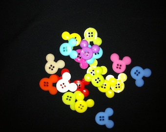 Mickey Mouse Plastic Novelty  Buttons/ Disney Four holes Buttons /DIY Kids Sewing Craft supplies/Party Supplies/Cupcake Toppers/Doll making