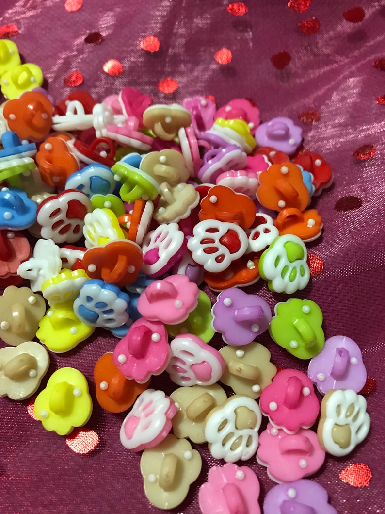 Baby Foot Multicolor Plastic Novelty Buttons// DIY Sewing supplies//20 Pieces