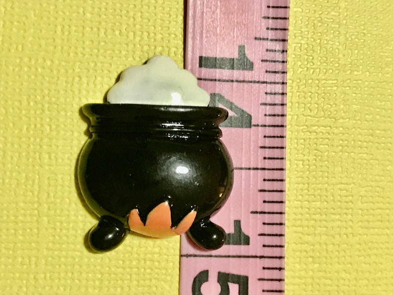 Halloween Witch Brew Pot Fire Resin Cabochon Flat Back Etsy
