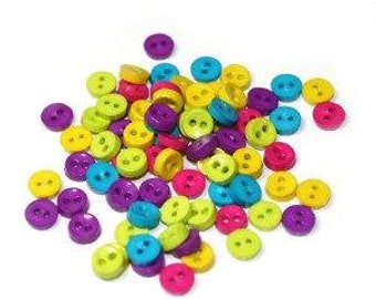 6mm Mini Plastic Buttons/Two Holes Buttons/DIY Sewing craft Supplies/Novelty Buttons/Kids craft supplies/Doll Making/Scrapbooking/