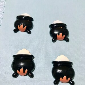 Halloween Witch Brew Pot Fire Resin Cabochon Flat Back Beads/Doll making/Sewing /DIY Hair Craft/Card making/cupcake topper/Party Supplies