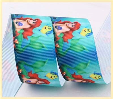 Mermaid Ariel Printed Grosgrain Ribbon 7/8 