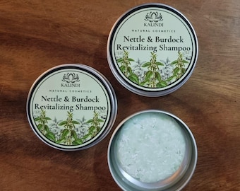 Nettle & Burdock Solid Shampoo – Revitalizing Herbal Shampoo Bar, Strengthening Hair Care with Panthenol and Rosemary Hydrosol