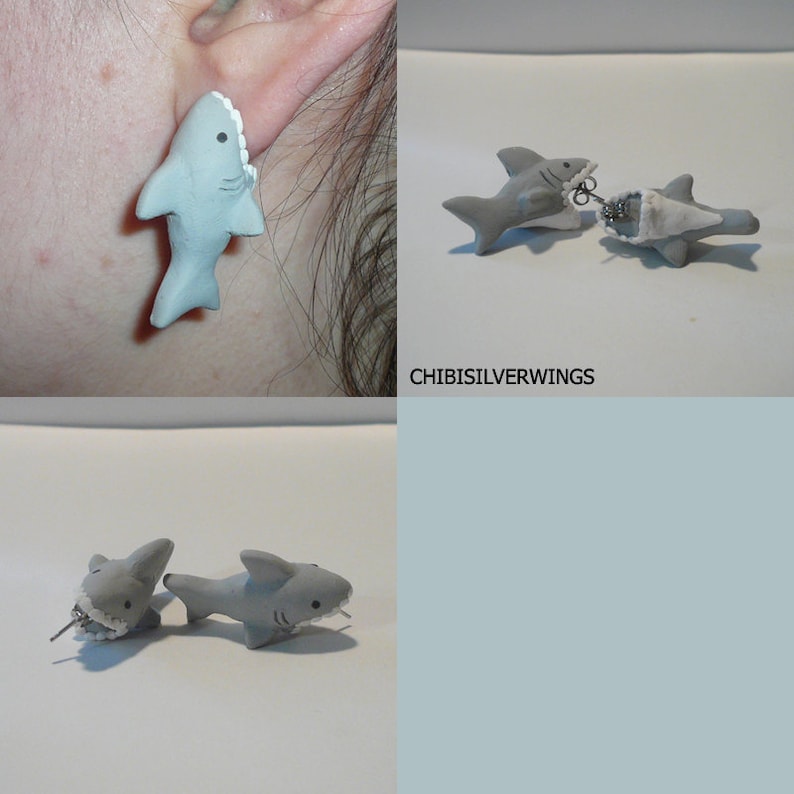 shark earrings