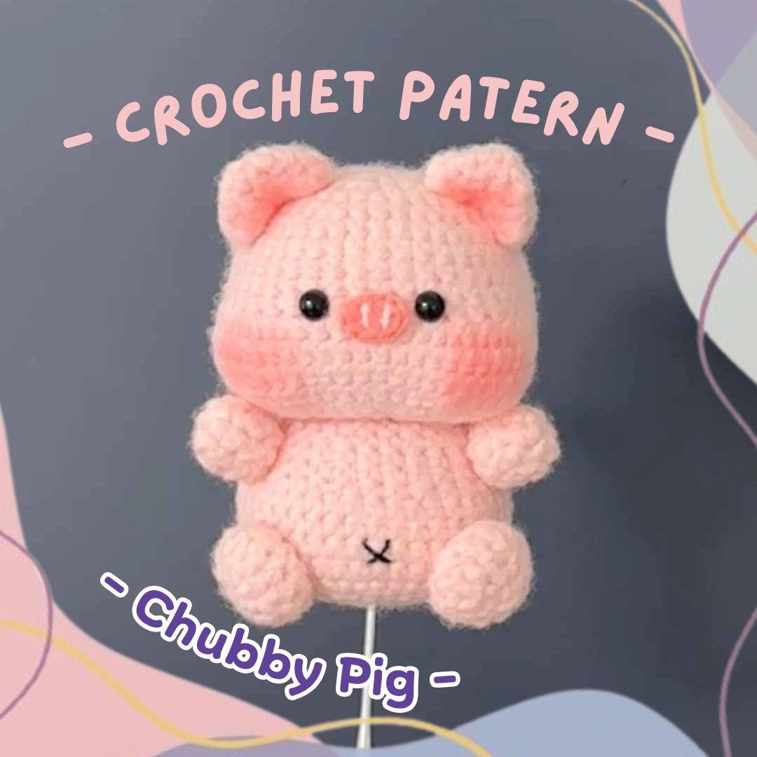 Chubby Pig Crochet Pattern Cute Teddy Piggy Doll Keychain