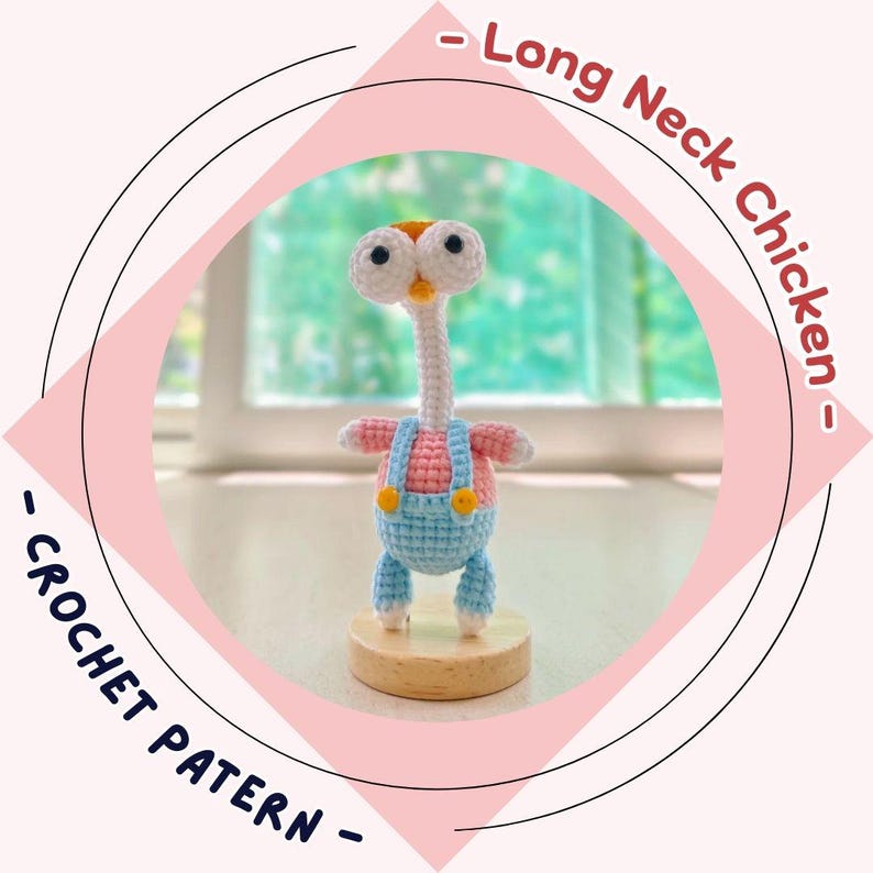 Long Neck Chicken Crochet Pattern Funny Farm Animal Amigurumi Stuffed ...