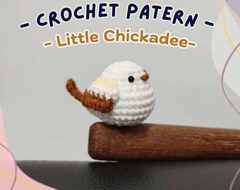 Petit mésange au crochet, mini mignon petit oiseau amigurumi porte-clés printemps, décoration d'arbre basse couture facile
