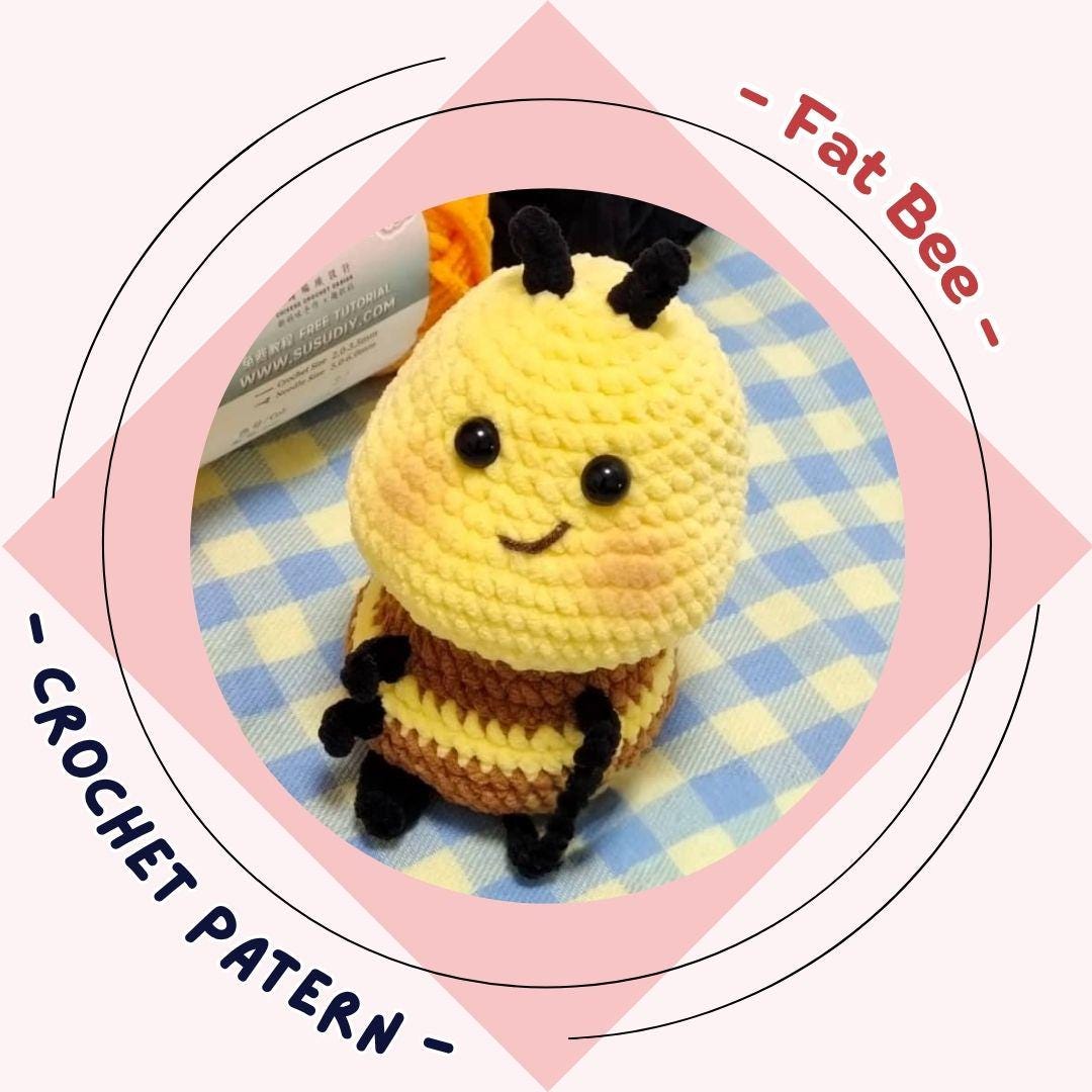 Fat Bee Crochet Pattern Chubby Insect Amigurumi Honey Bee Backpack