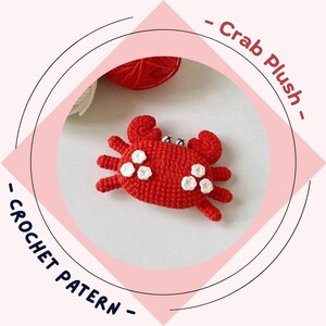Crab Crochet Pattern Stuffed Crab Plush Amigurumi Animal Play Toy Cute Marine Soft Toy Pattern Sea Life Creature Lobster Shrimp Hermit Crab