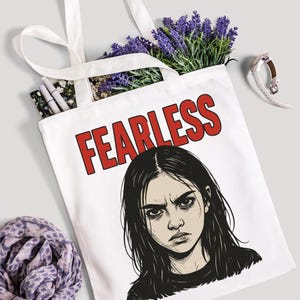 フィアレストートバッグ • モチベーションを高めるキャンバスバッグ • 名言入りエコバッグ • 彼女への感動的なギフト • 再利用可能な食料品バッグ