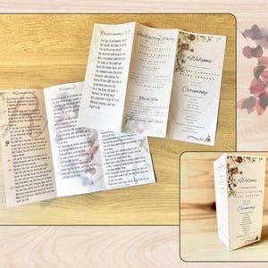 Wedding Program Trifold Program Folded program Modern Program Brochure Program Floral Program Program Printable Program Template