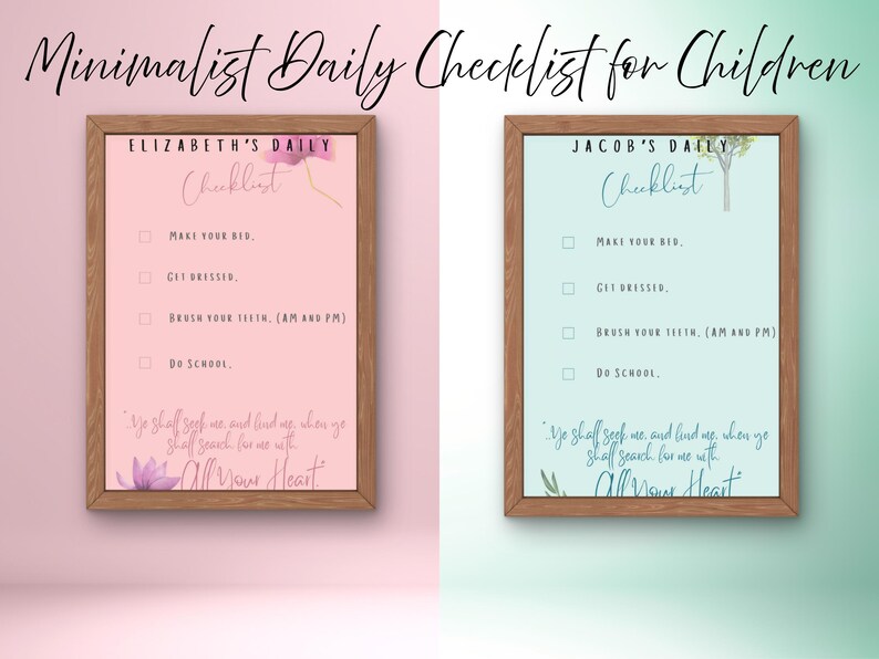 Editable Kids Daily Checklist: Printable Responsibility Chart (digital ...