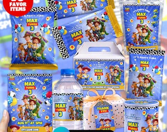 Paquete de recuerdos para fiesta de cumpleaños de vaquero espacial en Canva / Kit de fiesta infantil editable de 10 artículos / Etiqueta de invitación para bolsa de papas fritas o botella de agua / Descarga digital instantánea