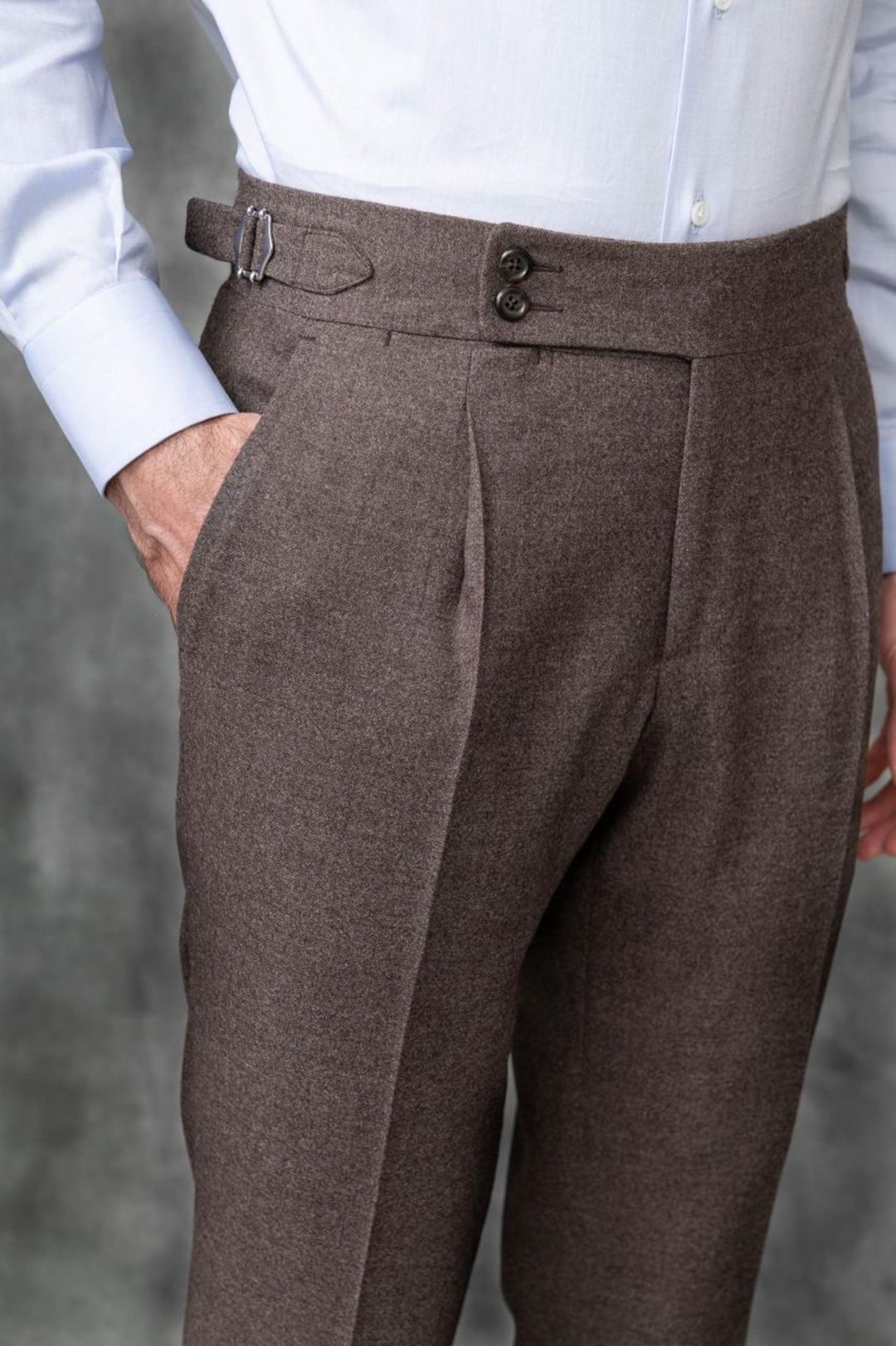 Men Brown Gurkha Pants – High Waist Pleated Formal Trousers - Etsy