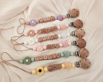 Personalized Pacifier Clip, Custom Dummy Clip, Pacifier Holder, Soother Clip, Binky Clip, Baby Shower Gift, Baby Gift, Newborn Gift