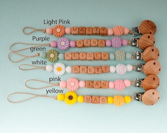 Personalized Pacifier Clip, Custom Dummy Clip, Pacifier Holder, Soother Clip, Binky Clip, Baby Shower Gift, Baby Gift, Newborn Gift