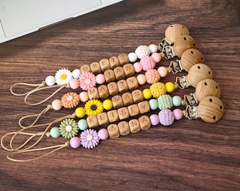 Personalized Pacifier Clip, Custom Dummy Clip, Pacifier Holder, Soother Clip, Binky Clip, Baby Shower Gift, Baby Gift, Newborn Gift