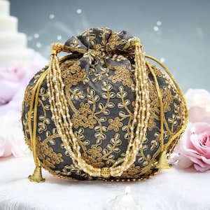 Chikankari Potli Bag Indiase Shagan Bruiloft Gunst Mithai Handtas Cadeauzakje voor bruidsmeisje