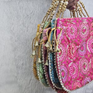 1 to 500 lot Wholesale Lot Handmade Embroidered Potli Bag – Indian | Wedding Favors, Return Gifts for Guests | Drawstring Pouch