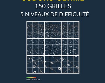 Sudoku for adults, printable sudoku, PDF, wellness workbook, anti-stress activity, logic game, in French