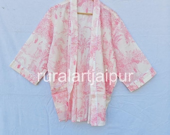 Bridesmaid Proposal Short Kimono, Floral Cotton Robe, Bohemian Bridal Gift