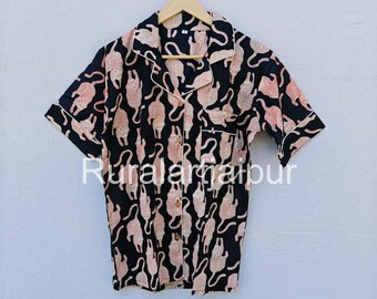 Cotton Pajama Set: Block Print Women's Nightwear