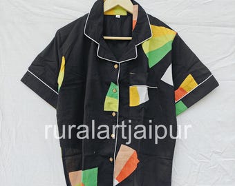 Block Printed Cotton Pajama Set: Indian Nightwear