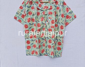 Floral Cotton Short Pajama Set, Bridesmaid Night Suit