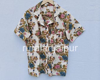 Indian Floral Cotton Pajama Set: Bridesmaid Summer PJs