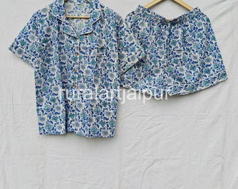 Cotton Short Pajama Set: Bridal Bridesmaid Matching Sleepwear