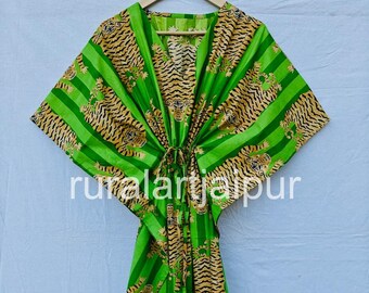 Handmade Indian Cotton Kaftan, Summer Beach Cover Up