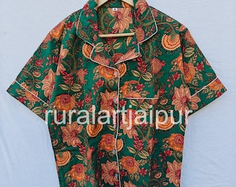 Floral Cotton Bridesmaid Pajama Set, Bridal Party Gift