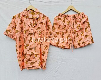 Tiger Print Bridesmaid Pajamas: Soft Cotton Bridal Party Gift