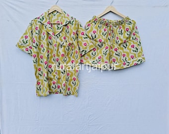 Indian Floral Cotton Short Set, Bridesmaid Gift