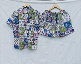 Indian Cotton Patchwork Bridal Pajama Set