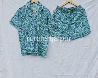 Floral Cotton Pajama Short Set: Bridesmaid Party PJs