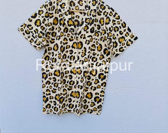 Cotton Tiger Print Pajama Set, Bridal Bridesmaid PJs