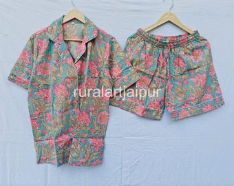 Indian Bridesmaid Pajama Set: Cotton Bridal Short PJs