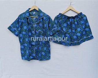 Cotton Floral Print Pajama Short Set
