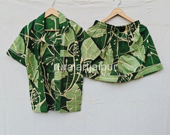 Block Printed Cotton Pajama Set: Indian Night Wear