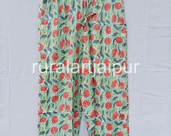 Hand Block Print Cotton Trousers: Soft Beach Wear