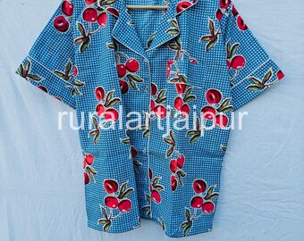 Bridesmaid Pajamas Set, Bridesmaids PJs, Cotton Pyjama Set, Bridal Shower Gifts, Block Print Pajama, Gift For Her